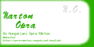marton opra business card